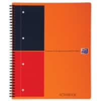 Cahier à spirales OXFORD International A4+ Ligné Reliure en spirale PP (Polypropylène) Orange Perforé 160 Pages 5 Unités de 80 Feuilles