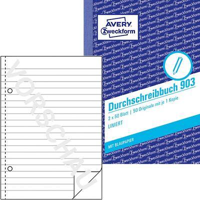 Papier autocopiant AVERY Zweckform 903 Bleu, blanc A6 10,5 x 14,8 cm 50 Feuilles