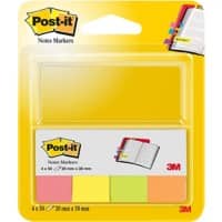 Index Post-it Assortiment fluo 20 x 38 mm 50 x 4 unités