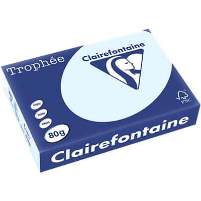 Papier couleur Clairefontaine Trophée A4 Bleu pastel 80 g/m² Mat 500 Feuilles