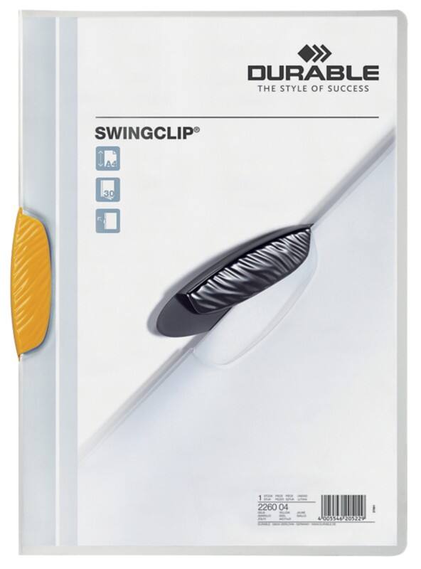 Farde à clip DURABLE Swingclip A4 Jaune Polypropylène Avec pince pivotante Swingclip