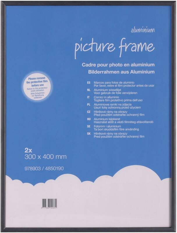 Cadre photo Viking Noir Aluminium 4850190 30 (L) x 40 (H) cm 2 Unités