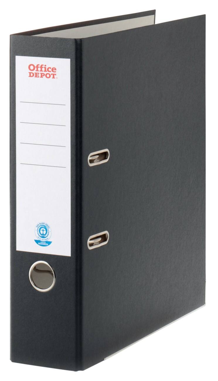 Classeur Office Depot 80 mm Mat Carton recyclé 2 anneaux A4 Noir 600 feuilles
