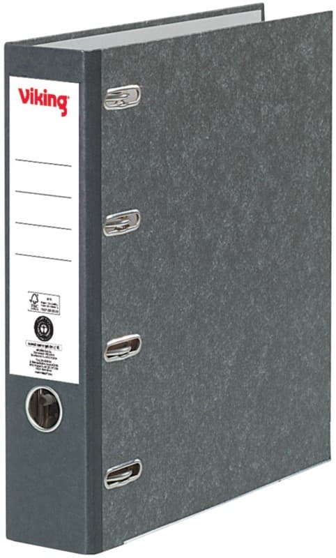 Classeur double Viking Large A4 75 mm Noir 4 Anneaux Carton Portrait