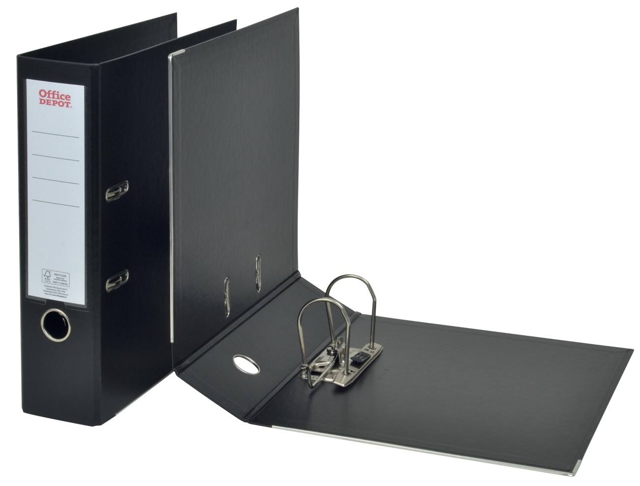 Classeur à levier Office Depot 80 mm entièrement polypropylène 2 anneaux A4 Noir
