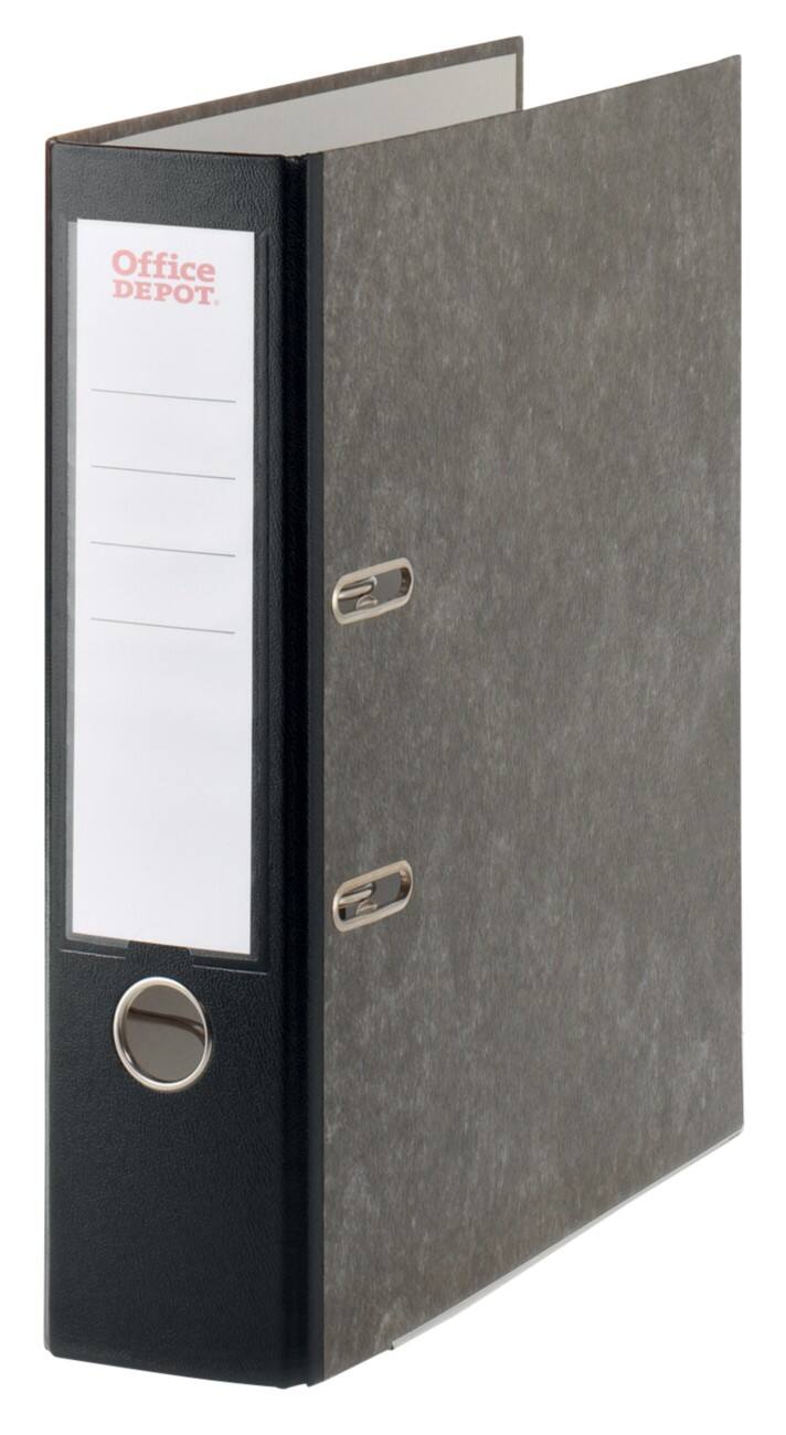 Classeur à levier Marbre Office Depot 80 mm Effet Marbre Carton 2 anneaux A4 Noir