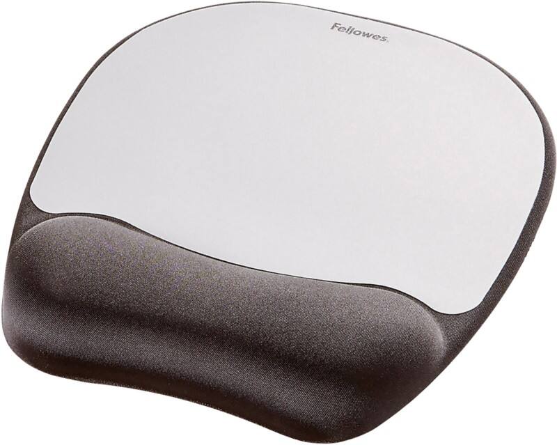 Tapis de souris avec repose-poignet Fellowes Memory Foam Noir, argenté