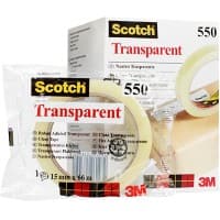 Ruban adhésif Scotch 550 Transparent avec Emballage individuel 19 mm x 66 m 8 Rouleaux