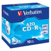 CD-R Verbatim AZO Crystal 52 x 700 Mo Jewel Case 10 Unités