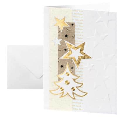 Cartes de Noël avec enveloppes Sigel White Christmas 185 g/m² 10,5 x 14,8 cm A6 Blanc 10 Unités
