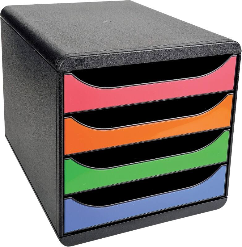 Module à tiroirs Exacompta Multicolore, noir A4+ PS (Polystyrène)
