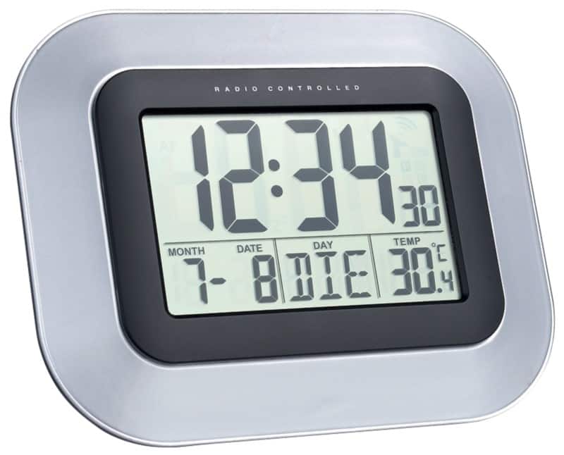 Horloge murale TechnoLine WS8005 22,8 cm x 2,8 cm x 18 cm Argenté, noir