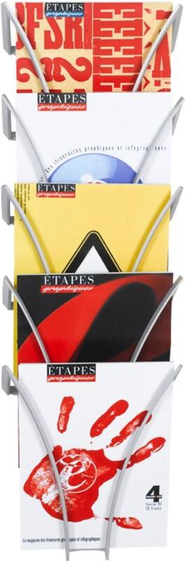 Présentoir à brochures Paperflow Filario A4 Plastique Argenté