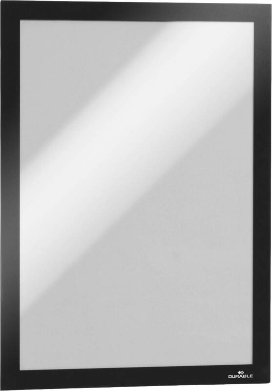 Cadre d'affichage DURABLE Duraframe A4 Adhésif, Magnétique Noir Adhésif 487201 23,4 (L) x 0,6 (P) x 32,6 (H) cm 2 Unités