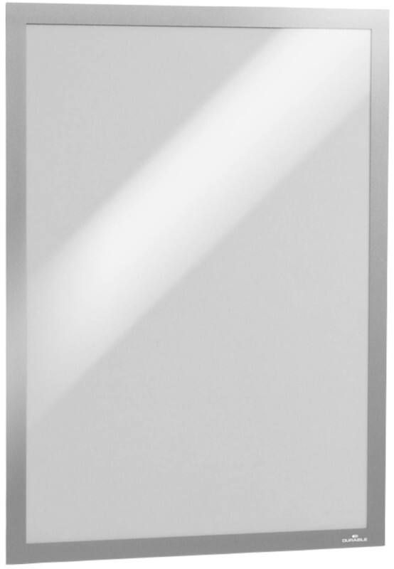Cadre d'affichage DURABLE DURAFRAME A3 Adhésif, Magnétique Argenté Adhésif 487323 32,5 (L) x 0,4 (P) x 44,8 (H) cm 2 Unités