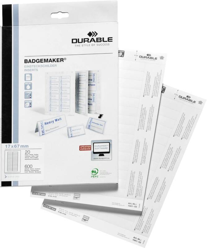 Badge nominatif DURABLE 1461-02 6,7 x 1,7 cm 600 Unités