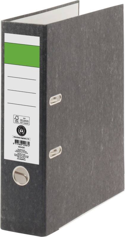 Classeur à levier Viking Large Economy A4 80 mm Noir 2 Anneaux Carton Effet Marbre Portrait