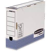 Boîtes archives Bankers Box System A4 Blanc/Bleu (8cm) - 10 unités