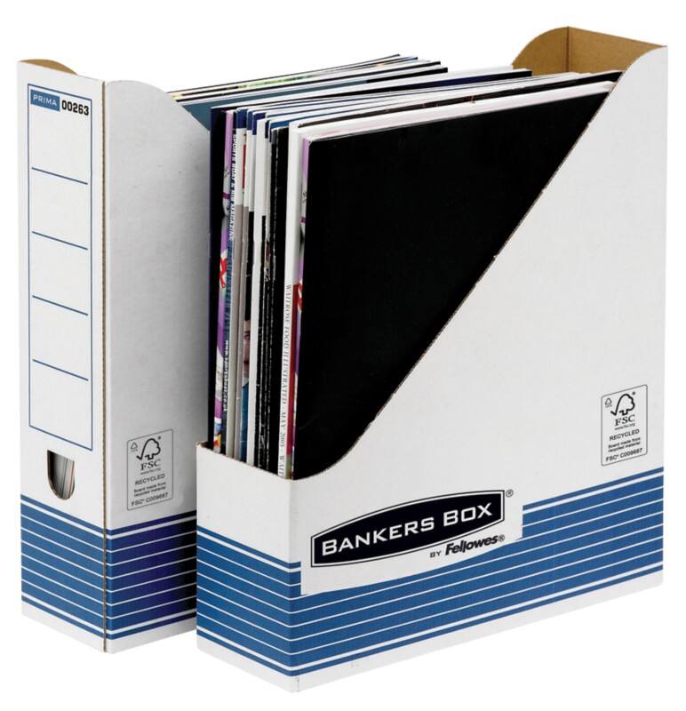 Porte-journaux Bankers Box Carton A4 Blanc, bleu 10 Unités 316 x 81 x 263 