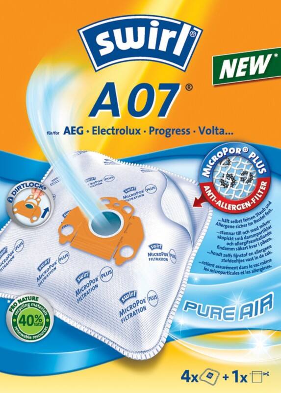 Sac pour aspirateur Swirl A 07 AirSpace Blanc 4 Unités