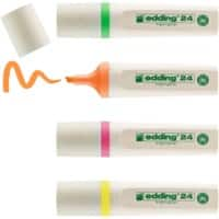 Surligneur edding EcoLine 24 Assortiment Moyenne Biseautée 2 - 5 mm Rechargeable 4 Unités