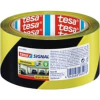 Bande de signalisation tesa tesasignal Universal Jaune, noir 50 mm (l) x 66 m (L) PP (Polypropylène)