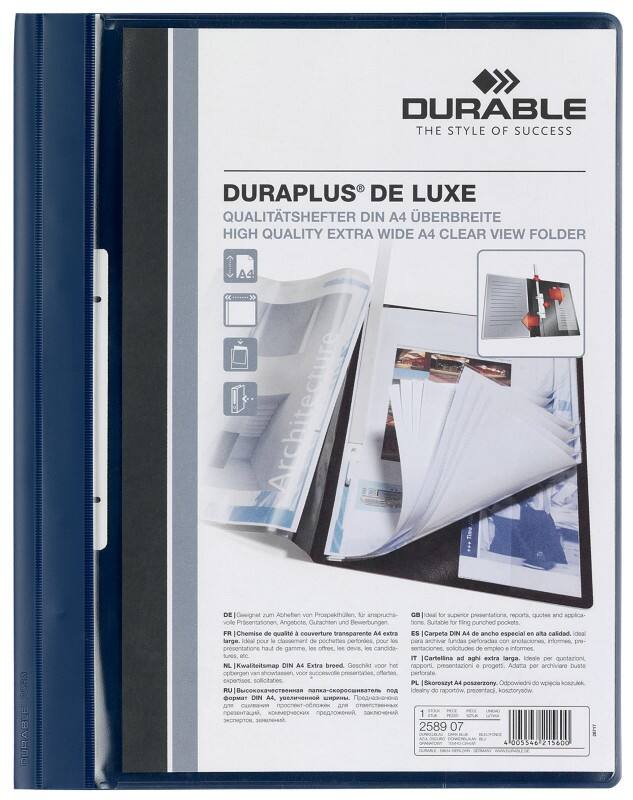 Farde à lamelles DURABLE 2589-07 A4 Bleu foncé Plastique transparent