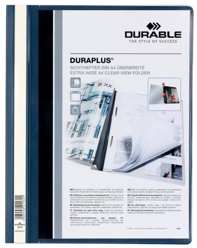 Farde à lamelles DURABLE 257907 A4 extralarge Bleu PVC