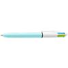 Stylo-bille BIC 4 Colours Fun Rose, turquoise, vert clair, violet Pointe moyenne 0,4 mm