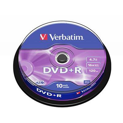 DVD+R Verbatim 16x 4.7 Go 10 Unités
