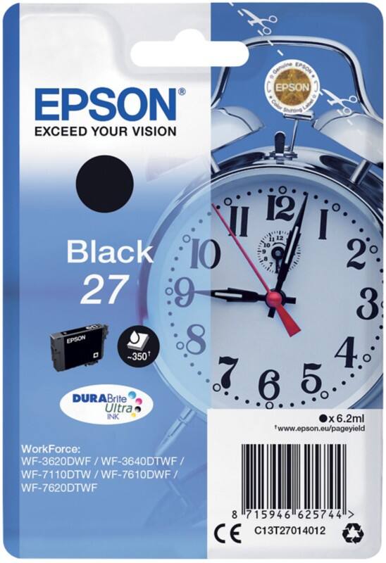 Cartouche jet d'encre Epson 27 D'origine C13T27014012 Noir