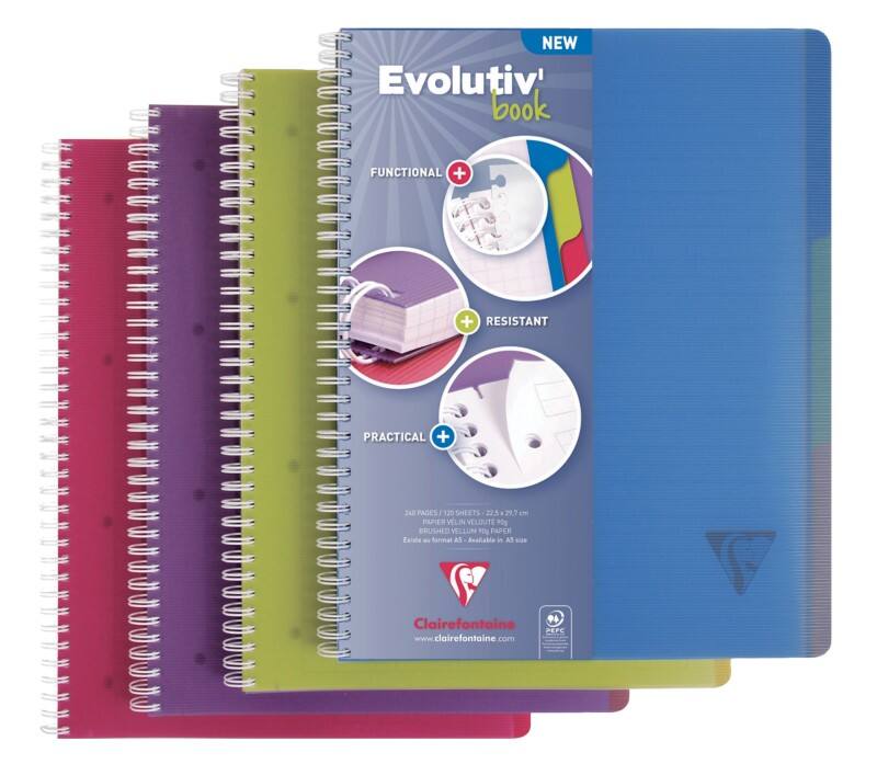 Cahier à spirales Clairefontaine Linicolor A5+ Quadrillé Reliure en spirale Polypropylène Assortiment 180 Pages 90 Feuilles