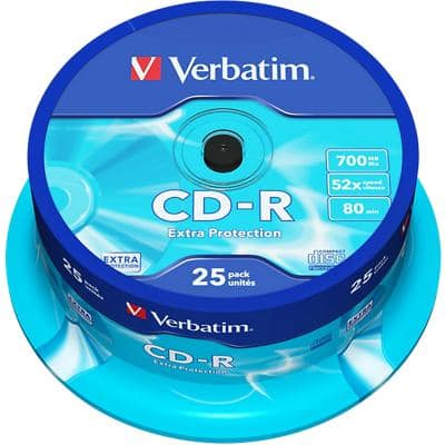 CD-R Verbatim Extra Protection 52 x 700 Mo Spindle 25 Unités