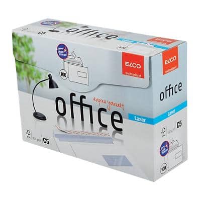 Enveloppes laser Elco Office C5 90 g/m² Avec Fenêtre Bande adhésive 100 Unités