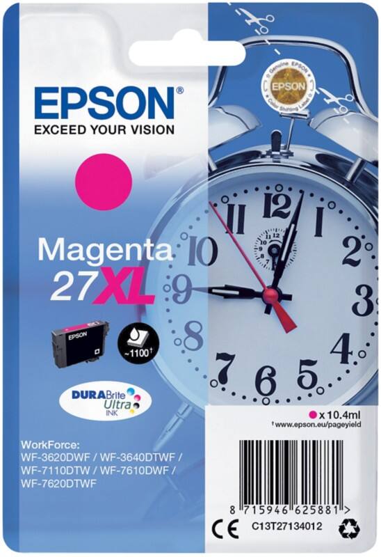 Cartouche jet d'encre Epson 27XL D'origine C13T27134012 Magenta