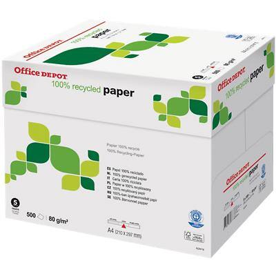 Papier Office Depot Off-White A4 Recyclé 80 g/m² Lisse Blanc 5 Unités de 500 Feuilles
