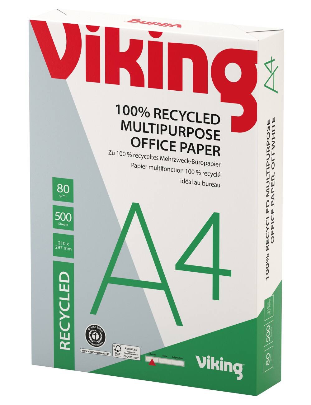 Papier 100% recyclé Office Depot A4 80 g/m² Blanc cassé 92 CIE 500 feuilles