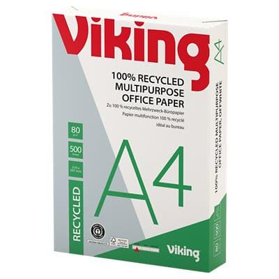Papier imprimante Off-White A4 Viking Blanc 100 % Recyclé 80 g/m² Lisse 500 Feuilles