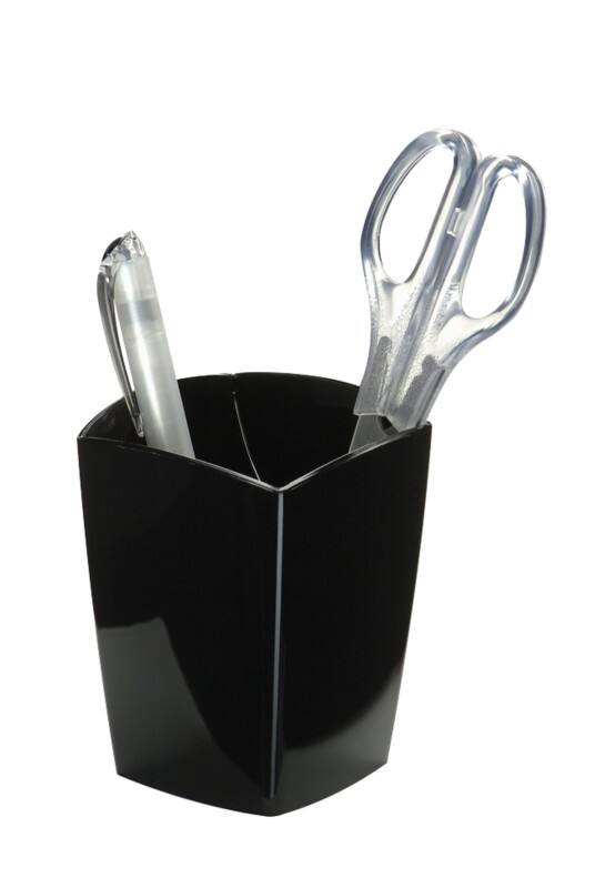 Pot à crayons CEP Noir brillant 7,4 x 7,4 x 9,5 cm