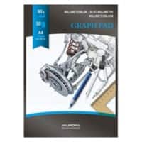 Carnet de croquis AURORA A4 Quadrillé Collé Papier Noir Sans perforation  100 Pages 50 Feuilles 