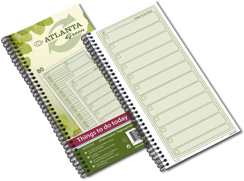 Cahier Djois Atlanta "À faire ce jour" NL Green Vert non perforé Spécial 14 x 29,7 cm 70 g/m² 80 feuilles 80 feuilles