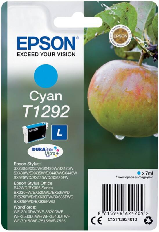 Cartouche jet d'encre Epson T1292 D'origine C13T12924012 Cyan