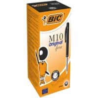 Stylo-bille BIC Clic M10 Rétractable Noir 0,4 mm Moyen Bille 50 Unités