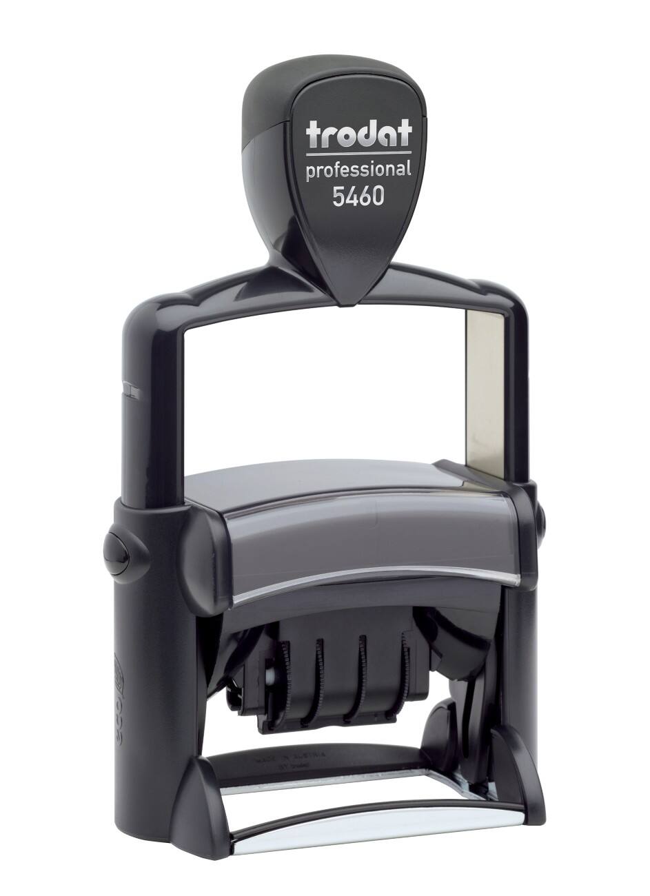 Tampon de bureau personnalisable Trodat Professional 5460 (NL) texte et date. 5,6 x 3,3 cm Noir