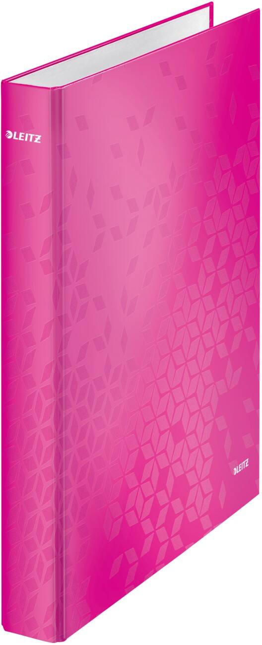 Classeur à anneaux Leitz WOW 2 anneaux 25 mm carton pelliculé A4+ Rose