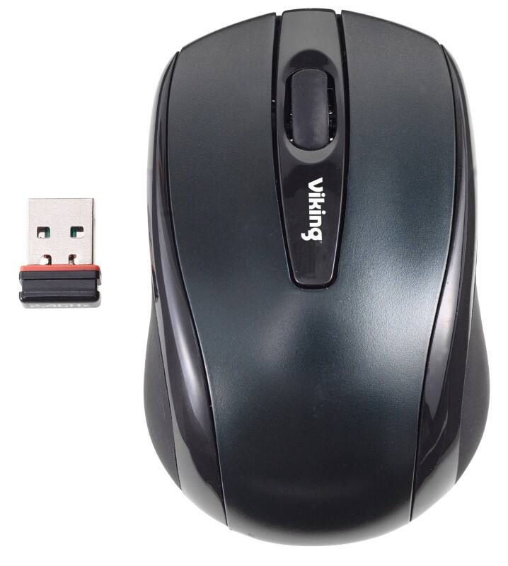 Souris Viking AT-2306 Sans fil Noir Adapté pour les gauchers
