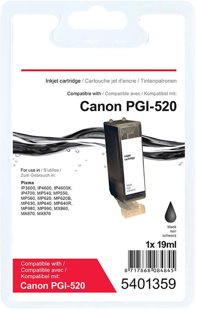 Cartouche jet d'encre Office Depot Compatible Canon PGI-520BK Noir