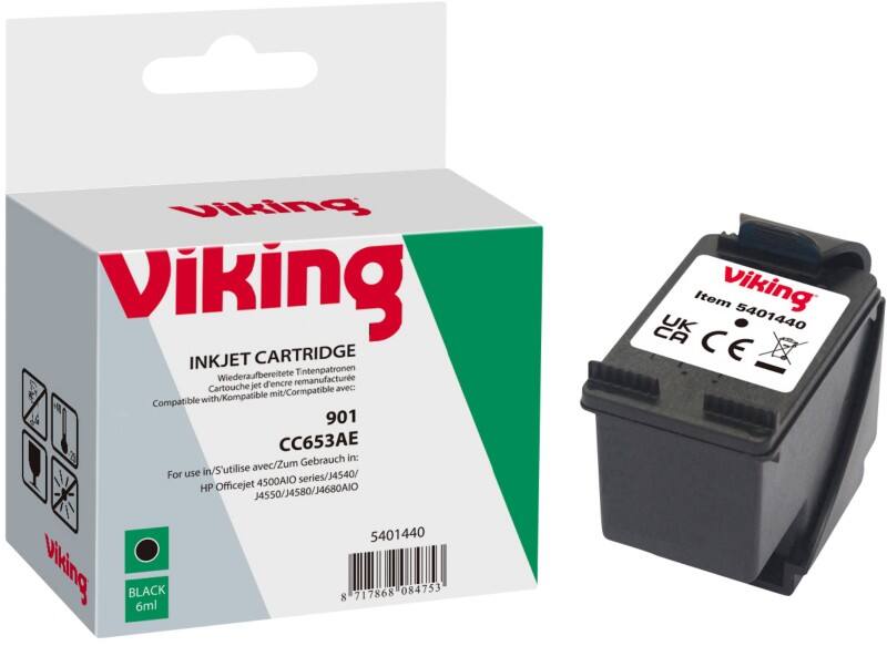 Cartouche jet d'encre Viking 901 Compatible HP CC653A Noir