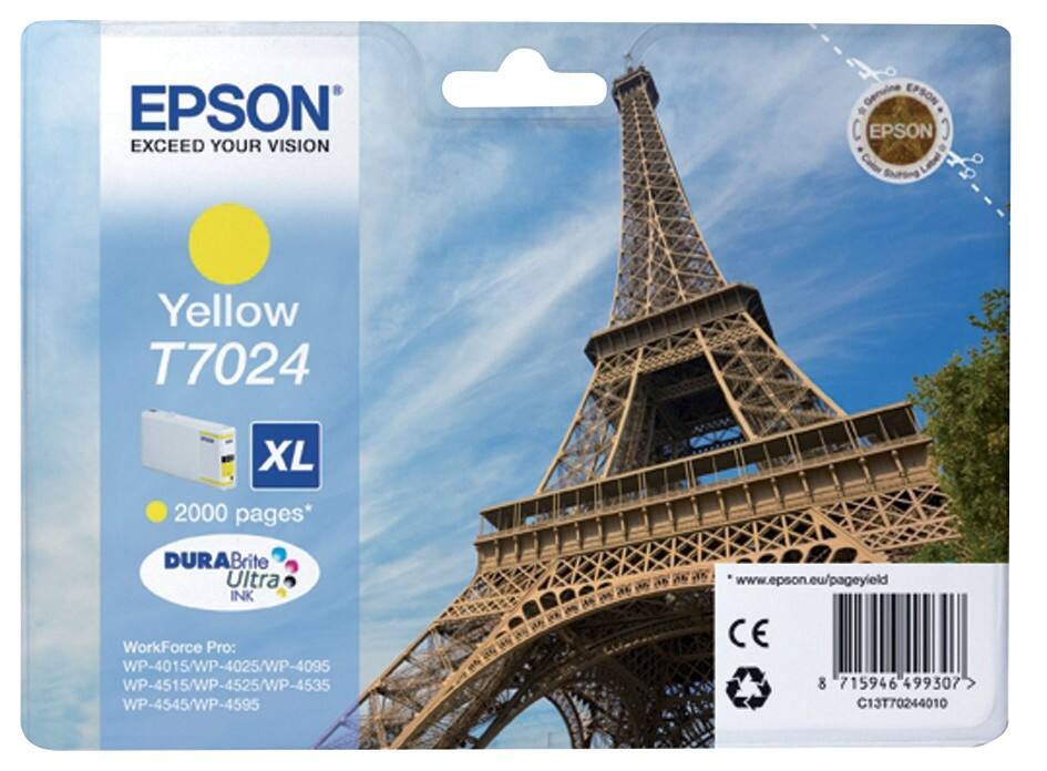 Cartouche jet d'encre Epson D'origine T7024 Jaune C13T70244010