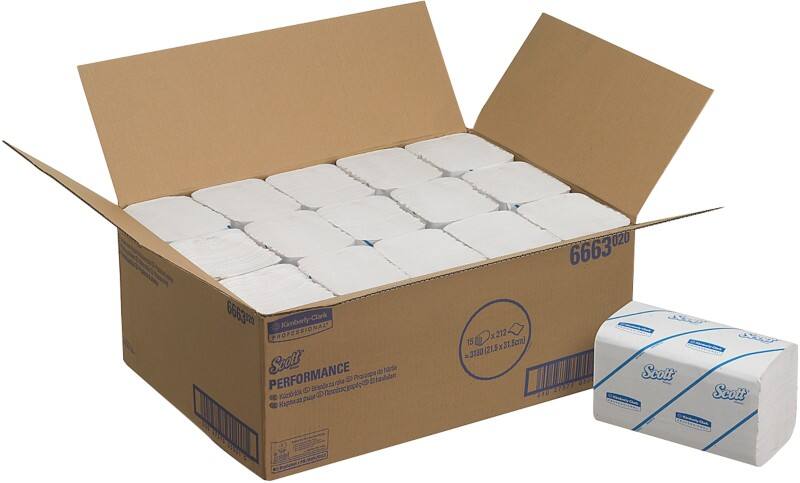 Essuie-mains Scott Control 100% Recyclé Pliage en M Blanc 1 épaisseur 6663 15 Unités de 212 Feuilles